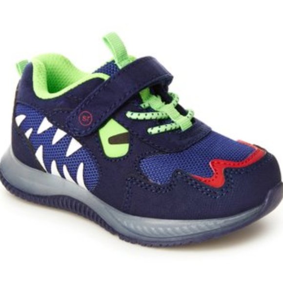 NW w/BOX LIGHTED UP STRIDE RITE NAVY/NEON TODDLER SHOES/SNEAKERS SEE BELOW SIZES - Picture 1 of 7